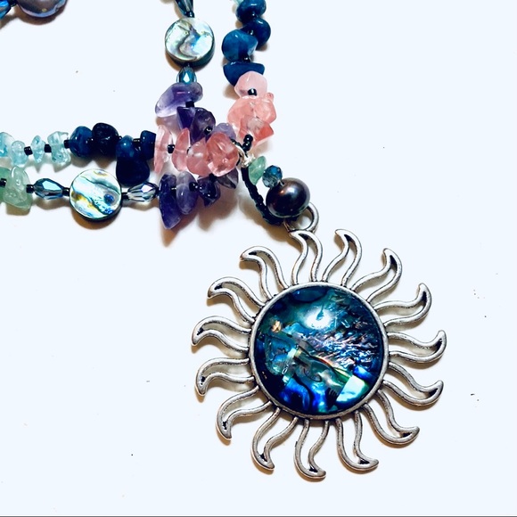 Handmade Summer Sunsets on the Patio Statement Necklace - Picture 4 of 16